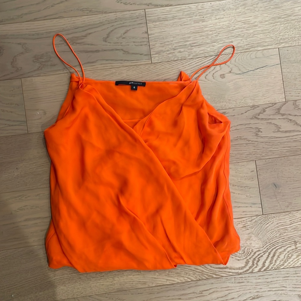 Jay Godfrey Orange 100 % Silk tank
